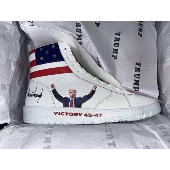 Trump Victory High Top Sneakers White #589 of 2000 Made Mens Sz 11 Womens 12.5 main image 7